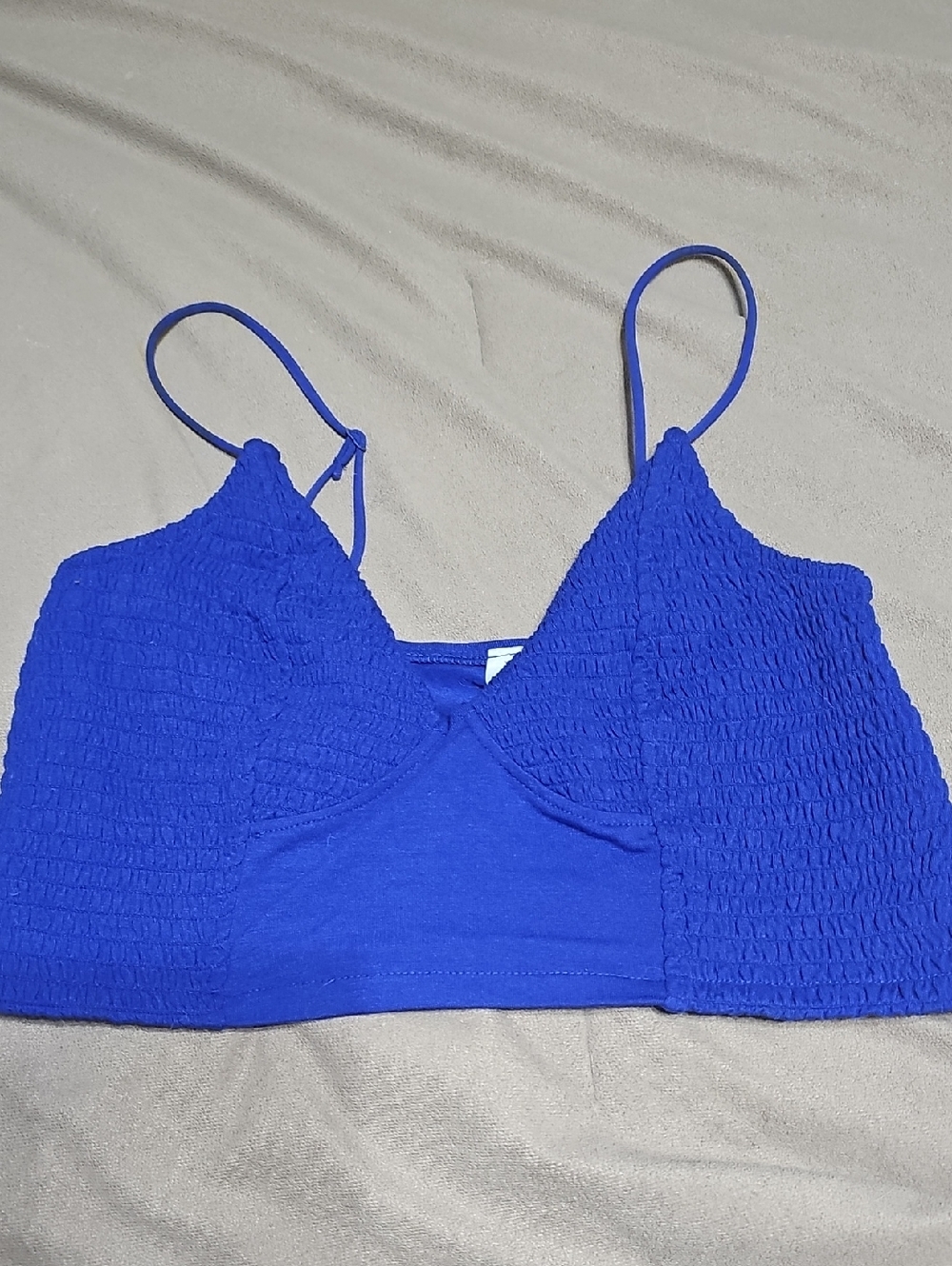 Blue Smocked Cami Top